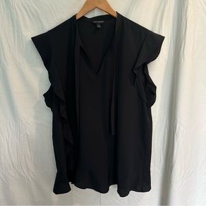 Banana Republic factory, Black Ruffeled Blouse, size L